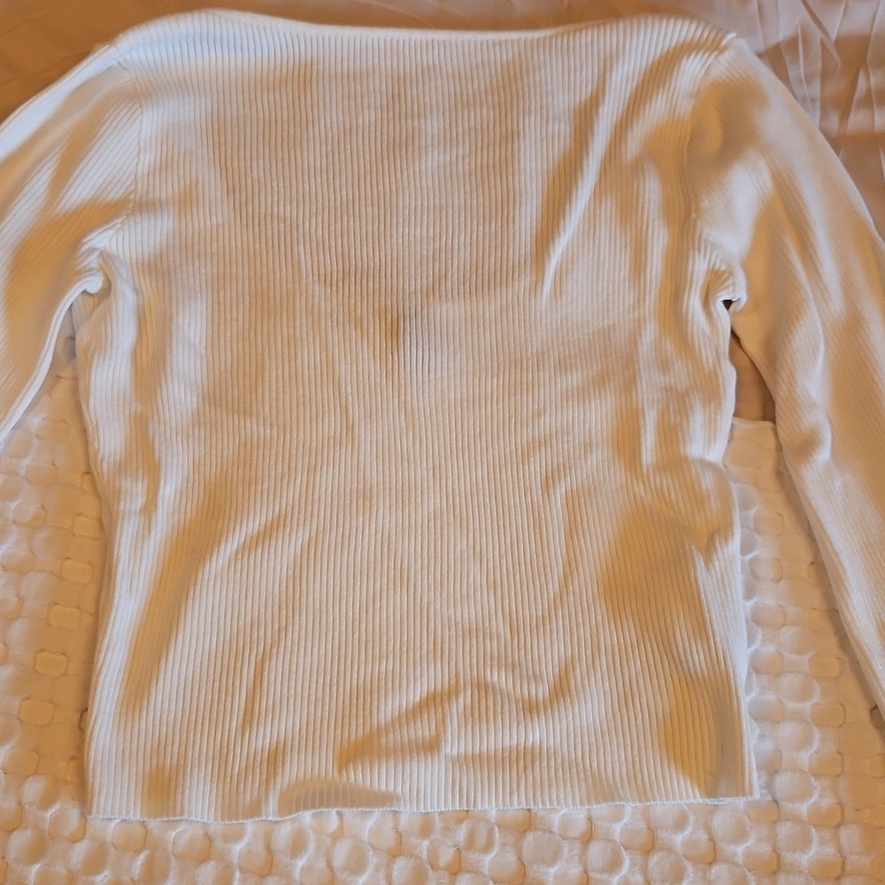 H&M Divided Cream Ribbed Top - Picture 2 of 5